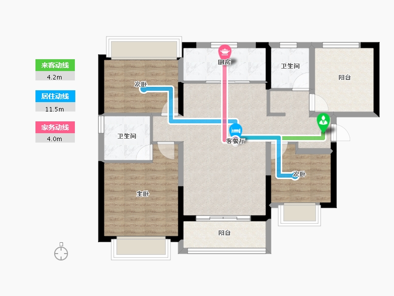 广东省-珠海市-湖心·金茂悦-87.20-户型库-动静线