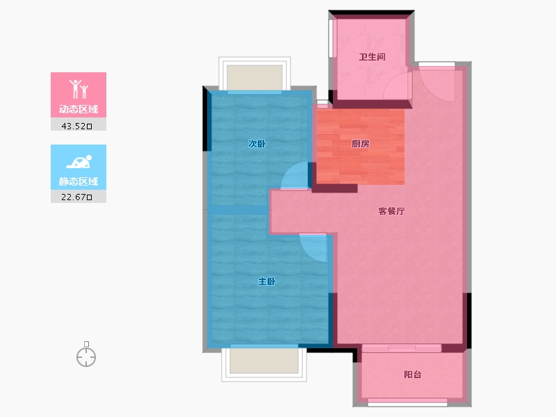 江苏省-南通市-启东绿地国际健康城-58.95-户型库-动静分区