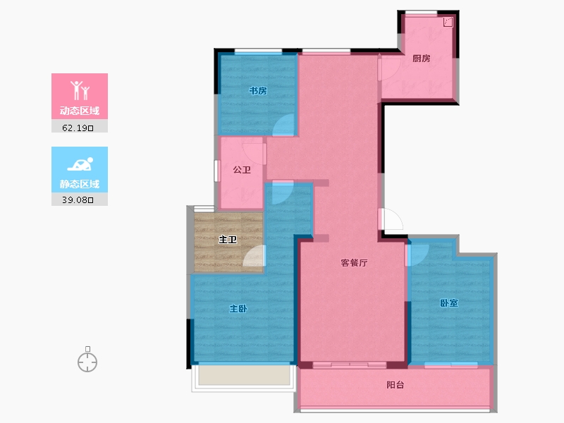 河南省-郑州市-天伦城​-96.00-户型库-动静分区