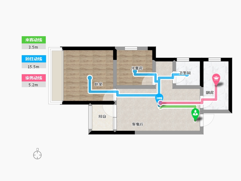 河南省-郑州市-泰宏建业国际城​-54.20-户型库-动静线