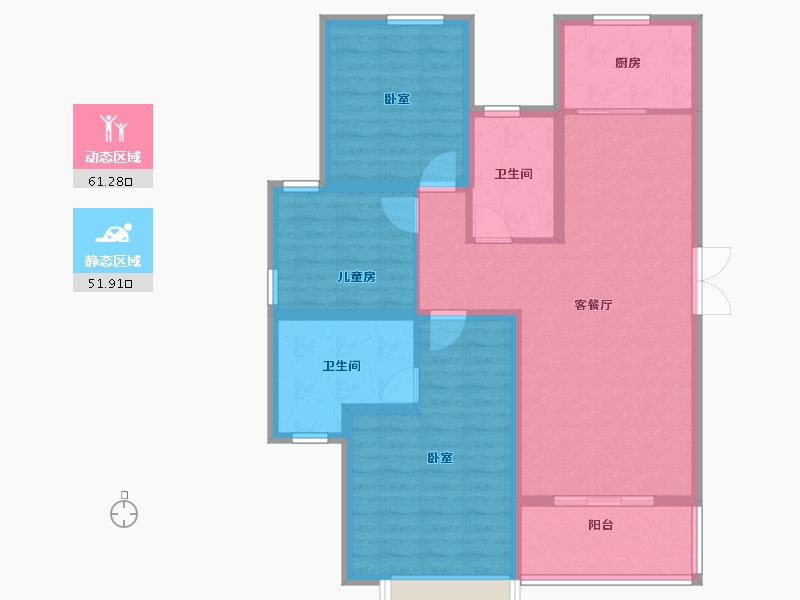 河南省-郑州市-泰宏建业国际城​-101.70-户型库-动静分区