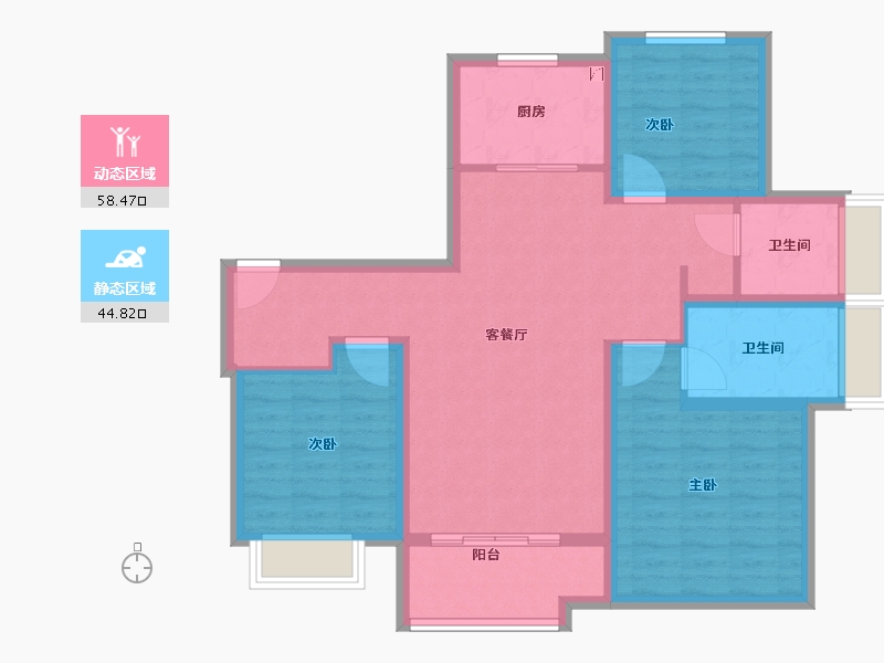 山东省-济南市-海信翰墨府​-92.00-户型库-动静分区