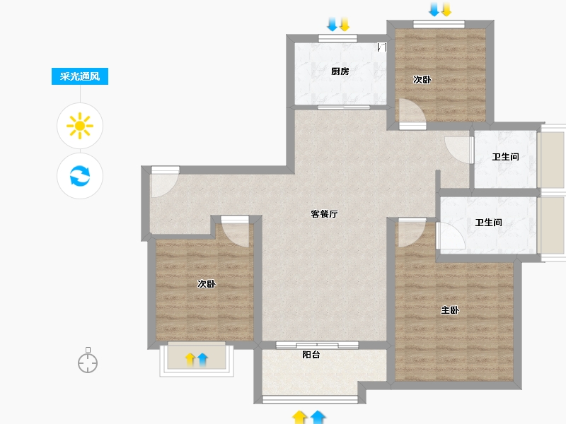 山东省-济南市-海信翰墨府​-92.00-户型库-采光通风