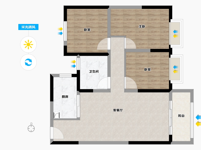 山东省-济南市-山钢鸿悦华府-90.01-户型库-采光通风