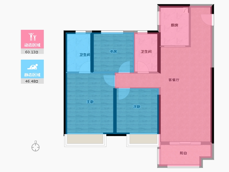 山东省-济南市-旭辉银盛泰星瀚城-96.00-户型库-动静分区