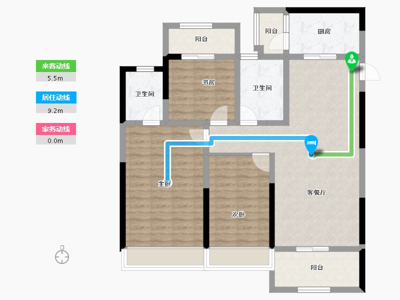 河南省-郑州市-上街龙吟世家​-102.40-户型库-动静线