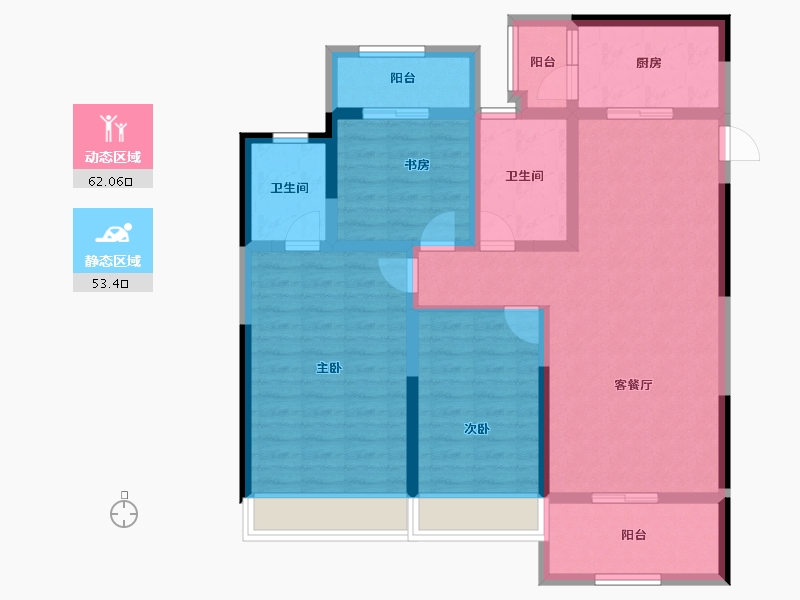 河南省-郑州市-上街龙吟世家​-102.40-户型库-动静分区