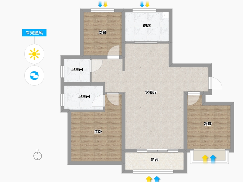 山东省-济南市-海信彩虹谷-93.00-户型库-采光通风