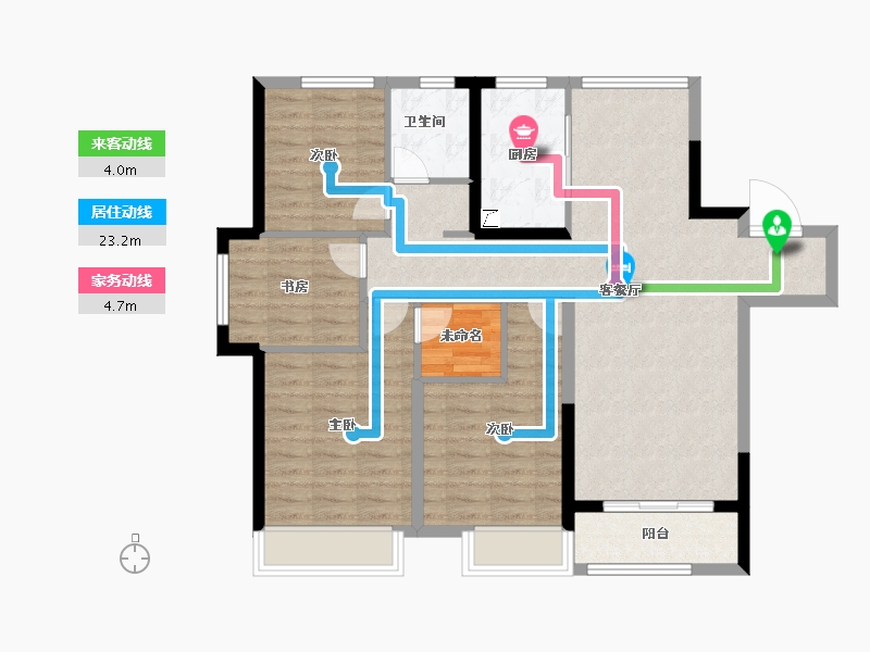 山东省-济南市-济高绿城桂语朝阳-95.00-户型库-动静线