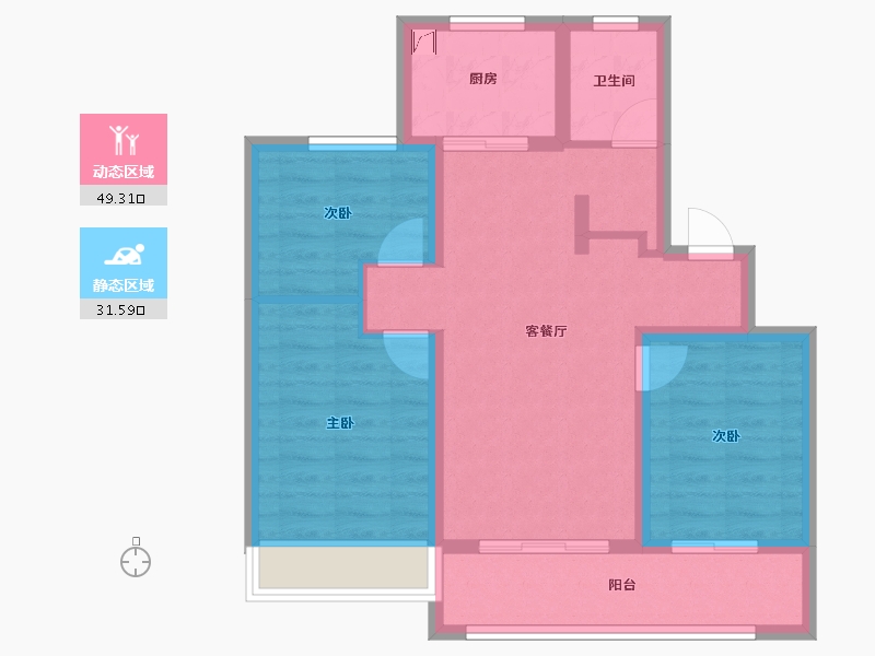 山东省-济南市-海信翰墨府​-71.38-户型库-动静分区