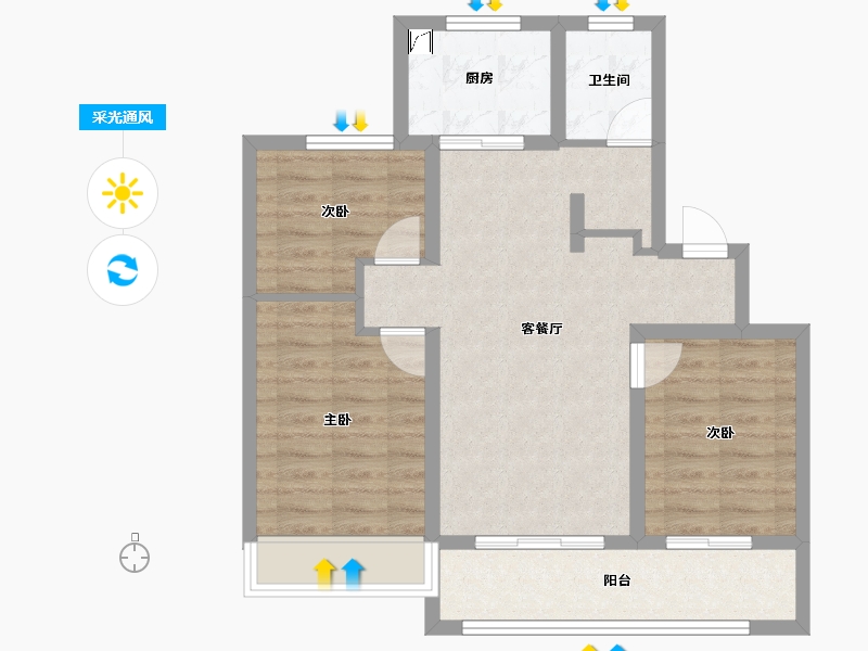 山东省-济南市-海信翰墨府​-71.38-户型库-采光通风