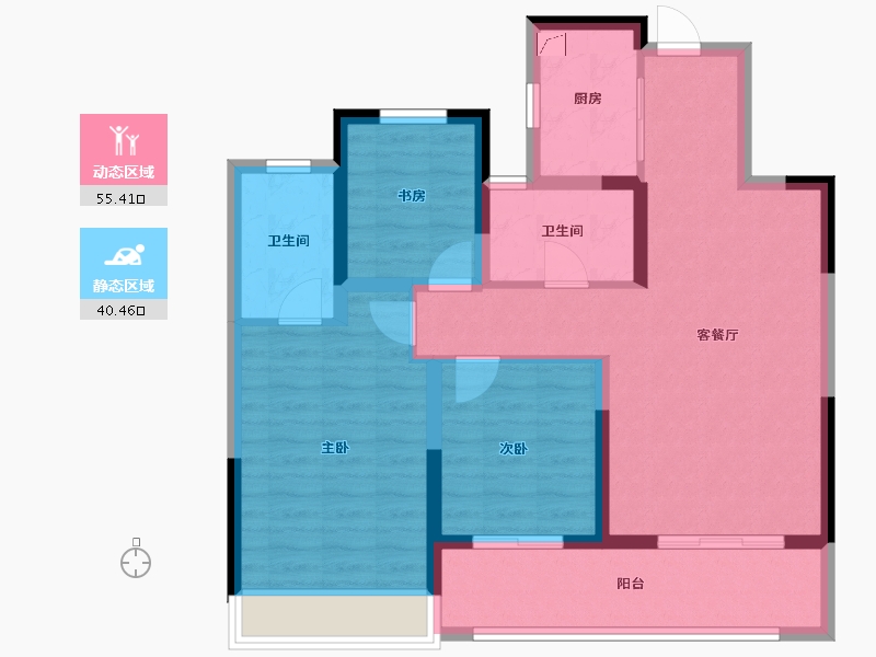 浙江省-嘉兴市-金地·天元鸣望邸-85.01-户型库-动静分区