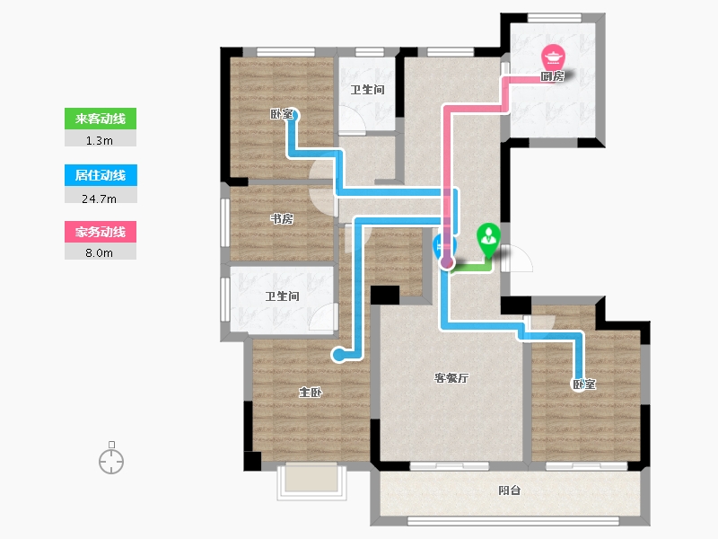 浙江省-嘉兴市-绿城濮园-114.01-户型库-动静线