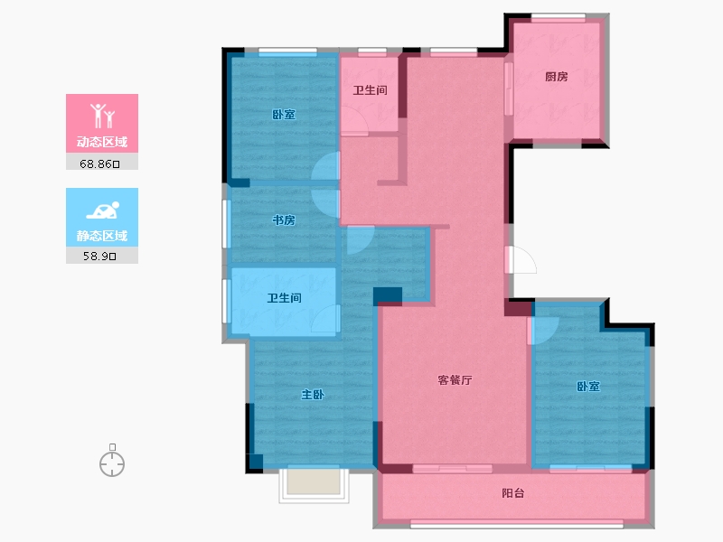 浙江省-嘉兴市-绿城濮园-114.01-户型库-动静分区