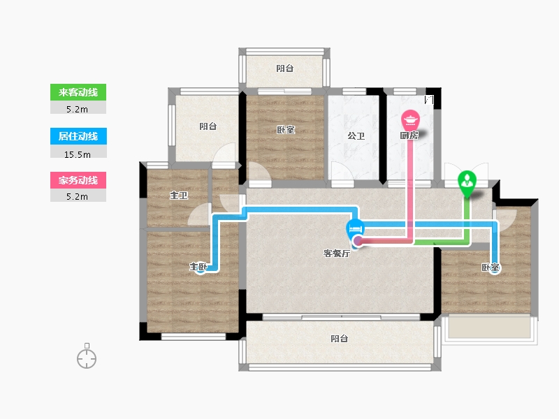 河南省-郑州市-天伦城​-94.40-户型库-动静线