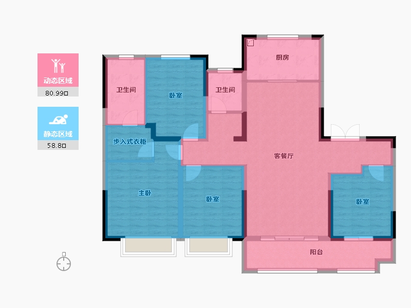 山东省-济南市-山钢鸿悦华府-125.73-户型库-动静分区