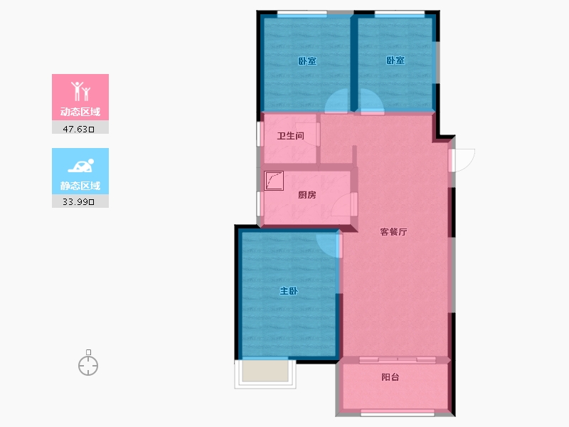 河南省-郑州市-正商兰庭华府-72.16-户型库-动静分区