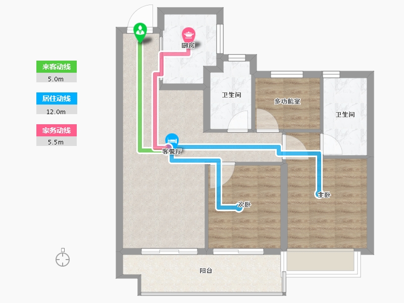 浙江省-嘉兴市-悦湖里-71.20-户型库-动静线