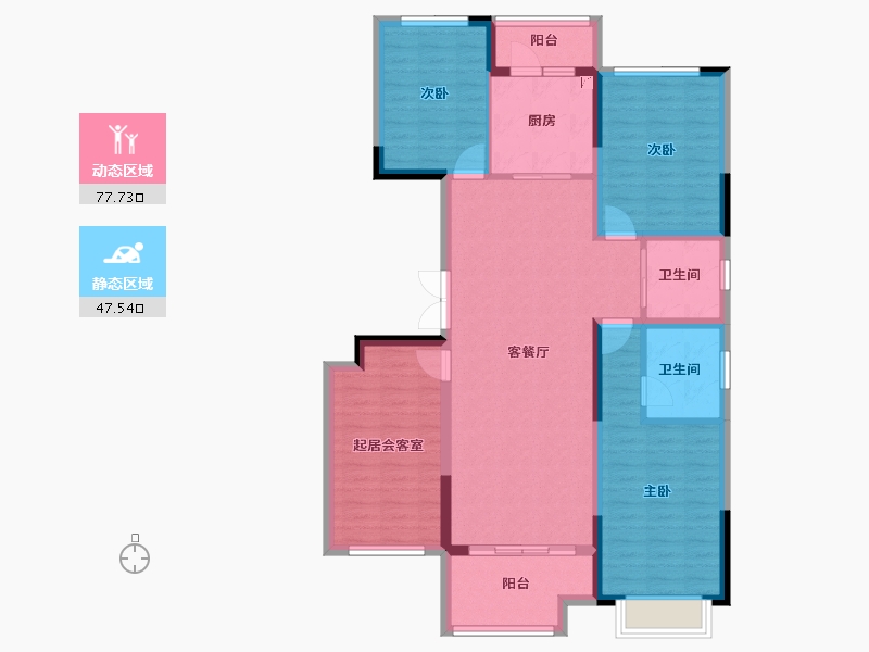 河南省-郑州市-兴港永威·和园​-112.01-户型库-动静分区