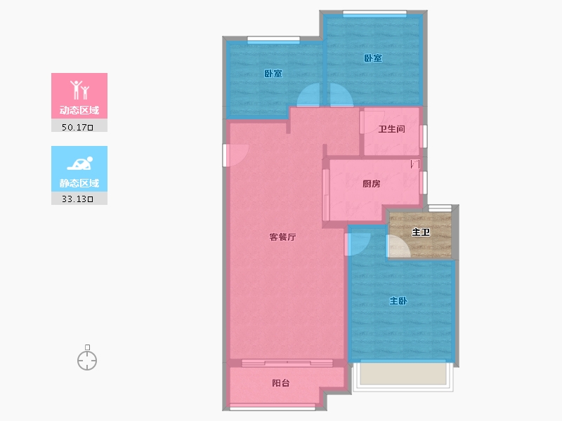 河南省-郑州市-中骏华信·璟悦-78.41-户型库-动静分区