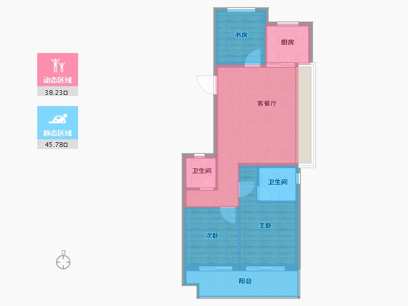 浙江省-嘉兴市-悦湖里-75.99-户型库-动静分区