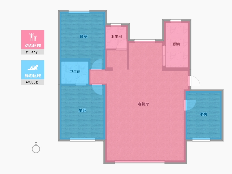 辽宁省-大连市-英伦铭筑-92.64-户型库-动静分区