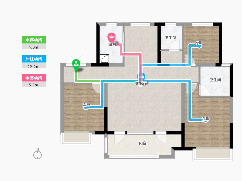 山东省-济南市-领秀城麓系洋房-101.60-户型库-动静线