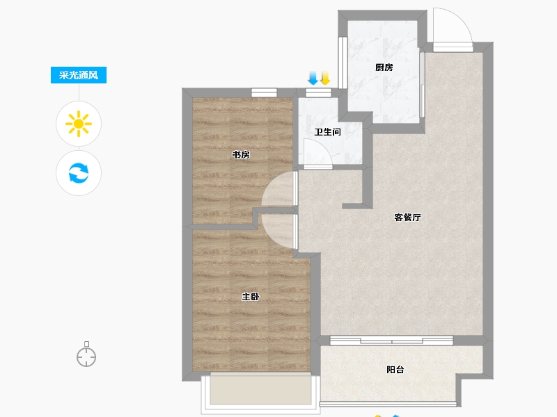 浙江省-嘉兴市-悦湖里-56.00-户型库-采光通风