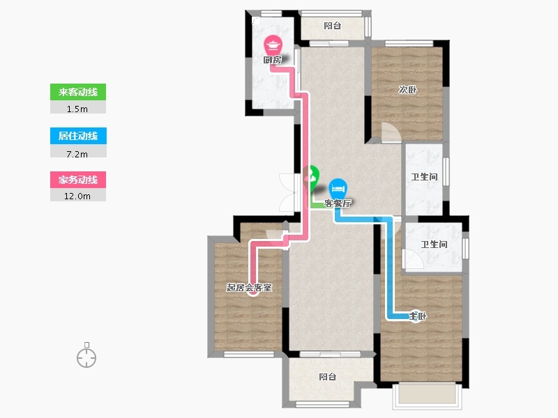 河南省-郑州市-兴港永威·和园​-97.61-户型库-动静线