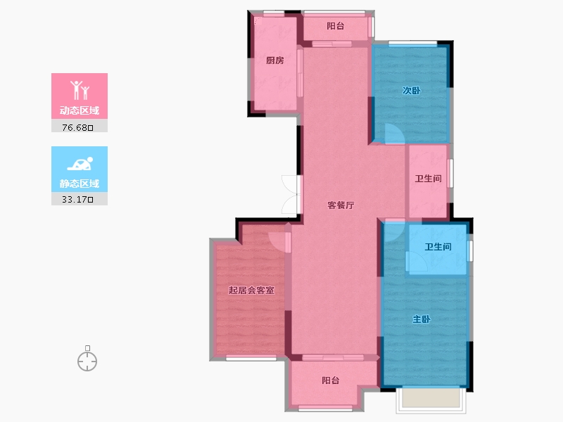 河南省-郑州市-兴港永威·和园​-97.61-户型库-动静分区