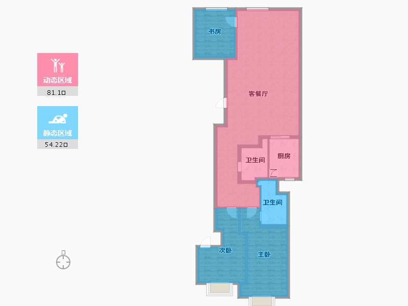 辽宁省-大连市-大连融创壹号院-122.31-户型库-动静分区