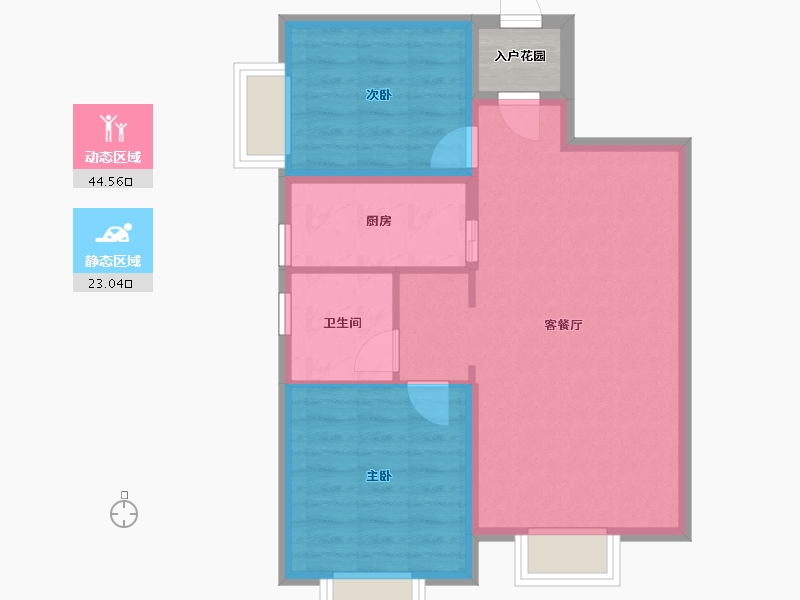 辽宁省-大连市-大连融创壹号院-62.86-户型库-动静分区