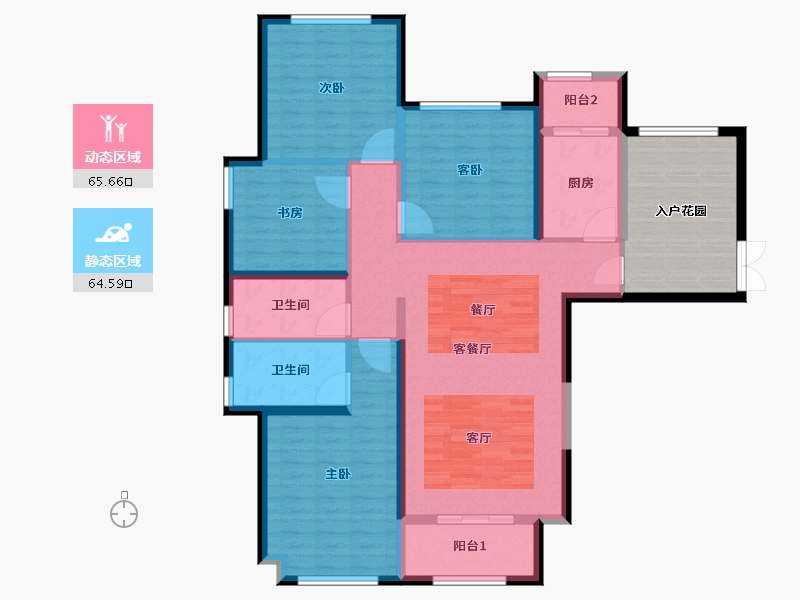 河南省-郑州市-海马公园-130.57-户型库-动静分区