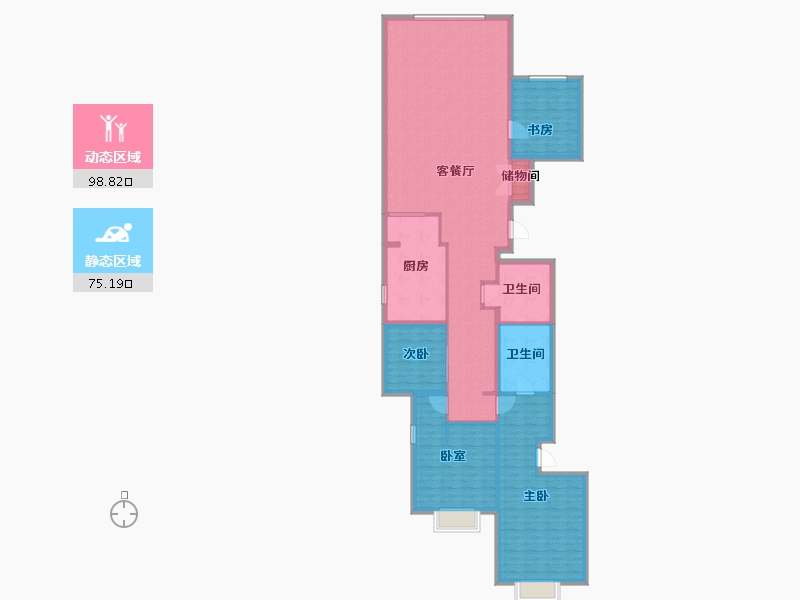 辽宁省-大连市-大连融创壹号院-159.38-户型库-动静分区