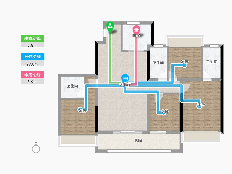 江苏省-南通市-中骏世界城丨FUNWORLD-114.40-户型库-动静线