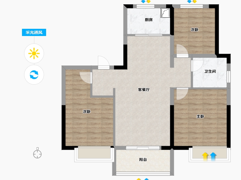 山东省-济南市-中博谦山-84.00-户型库-采光通风