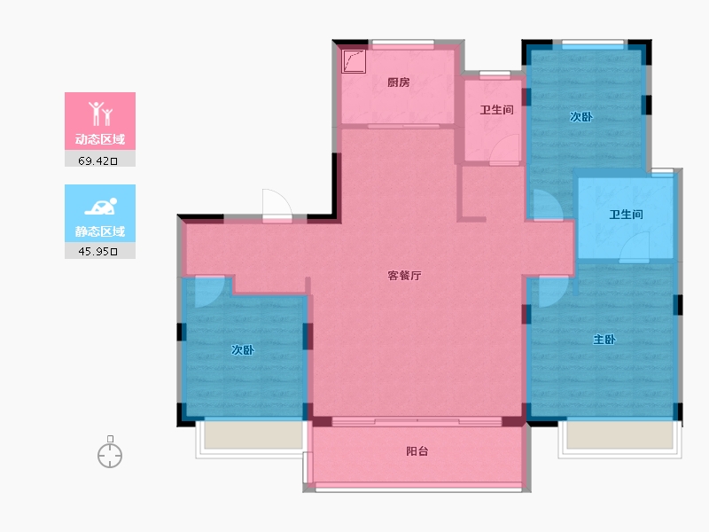 山东省-济南市-中博谦山-104.00-户型库-动静分区