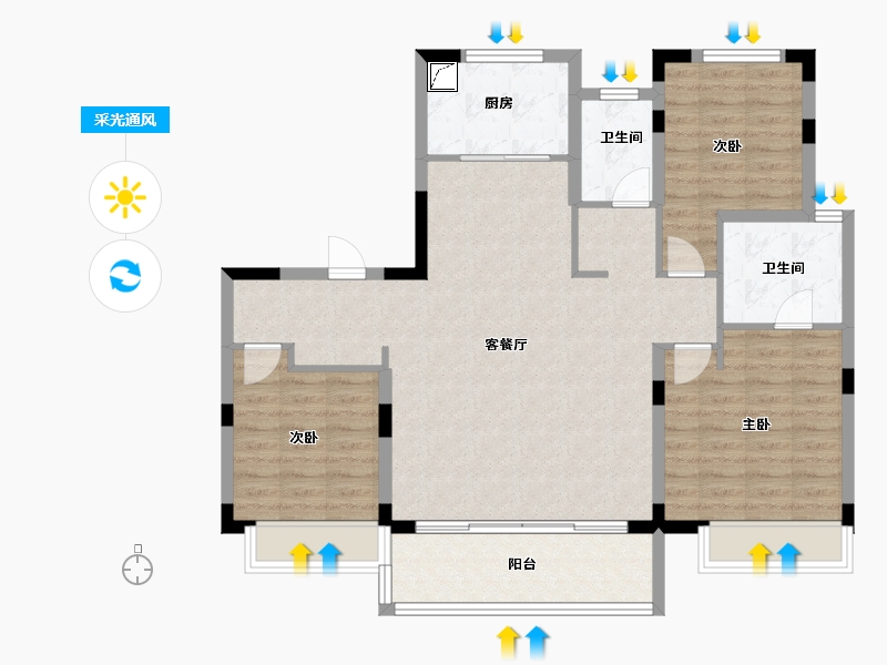 山东省-济南市-中博谦山-104.00-户型库-采光通风