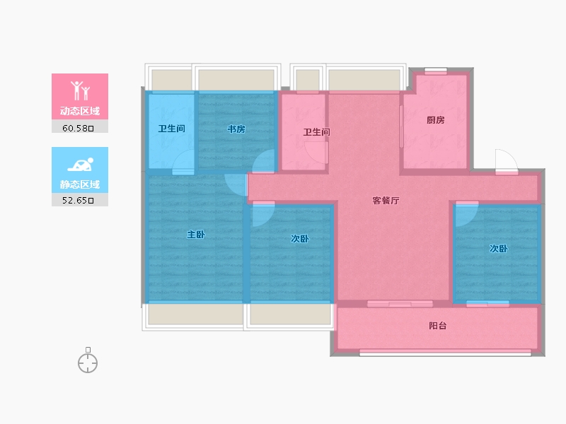 江苏省-南通市-融创&盛和·铂园-100.79-户型库-动静分区