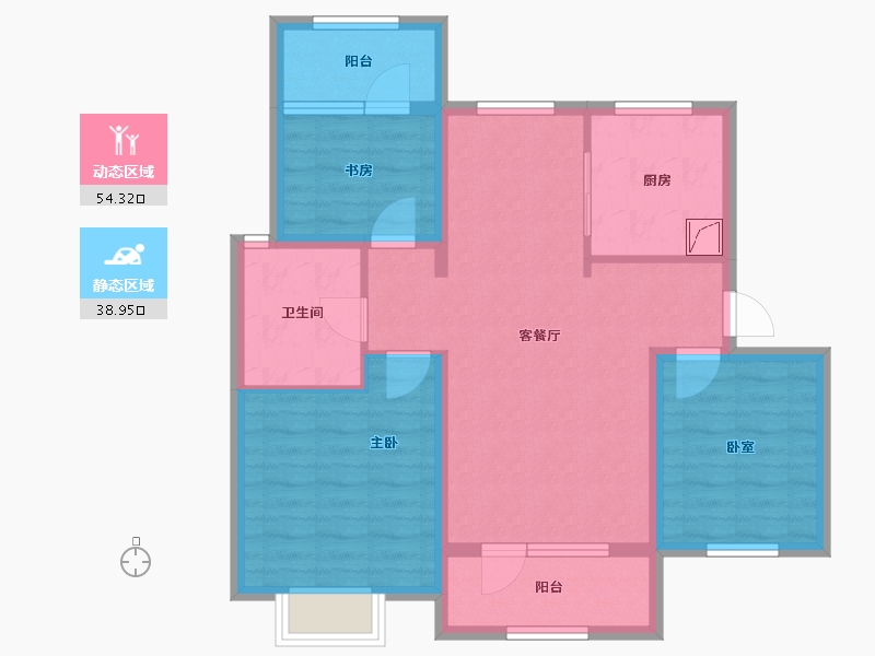 辽宁省-大连市-中海公园上城-82.40-户型库-动静分区