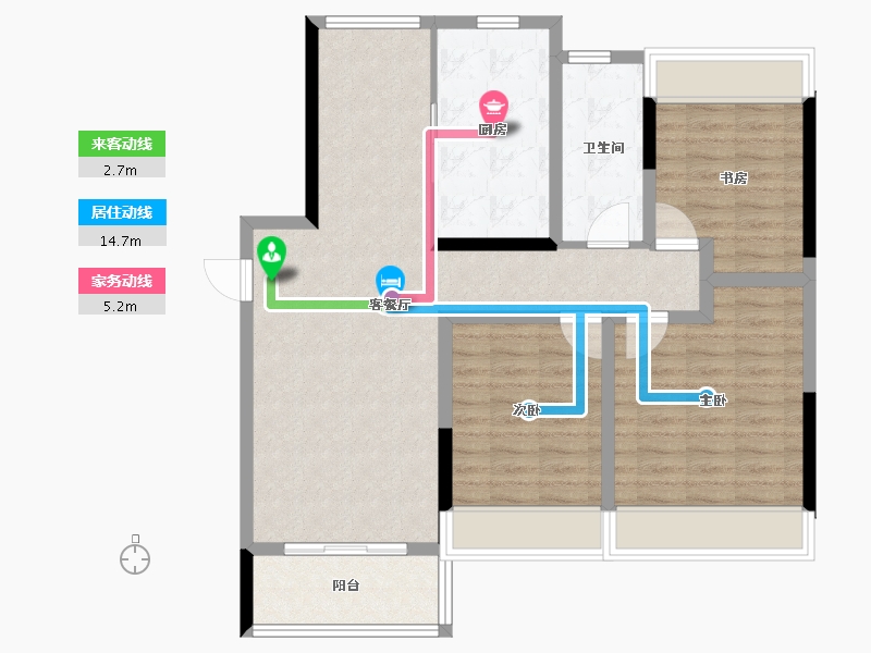 江苏省-南通市-首开紫宸江湾-93.60-户型库-动静线