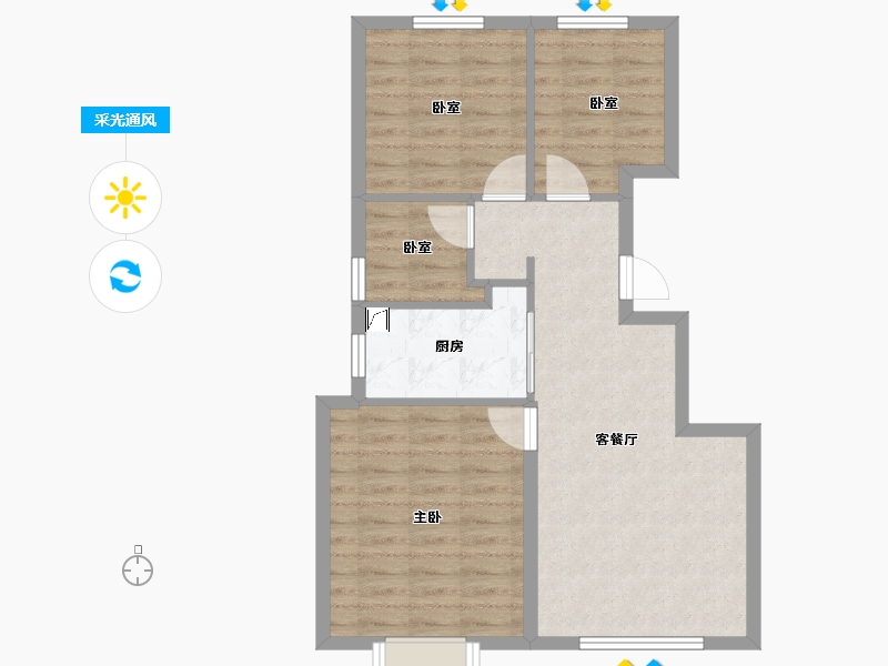 辽宁省-大连市-大华公园世家-68.80-户型库-采光通风