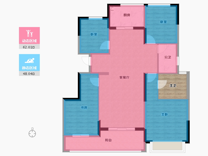 河南省-郑州市-天伦城​-104.00-户型库-动静分区