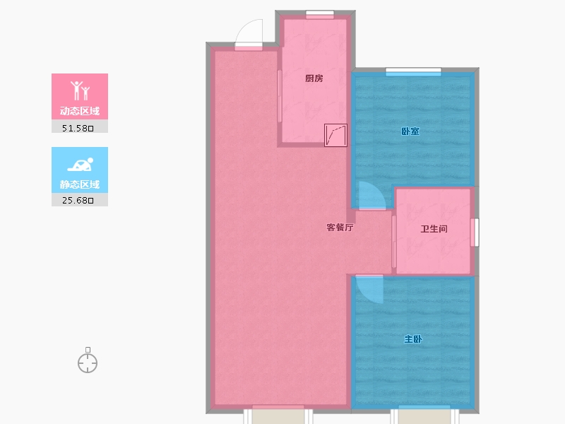 辽宁省-大连市-中海公园上城-69.69-户型库-动静分区