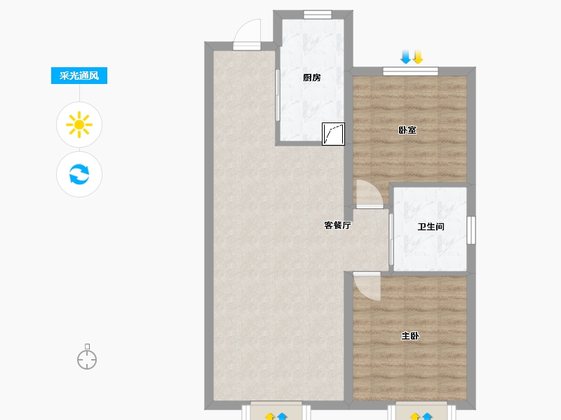 辽宁省-大连市-中海公园上城-69.69-户型库-采光通风