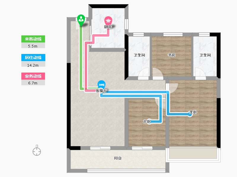 江苏省-南通市-中骏世界城丨FUNWORLD-84.00-户型库-动静线