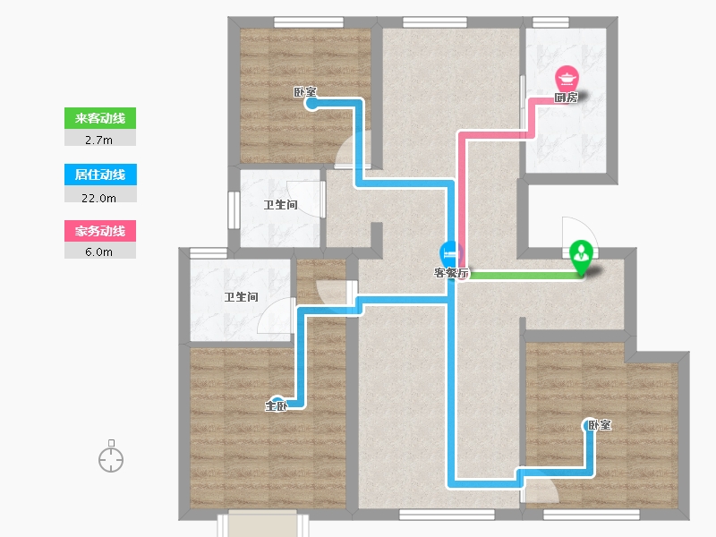 辽宁省-大连市-大华公园世家-86.40-户型库-动静线