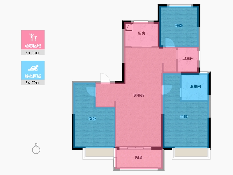 山东省-济南市-中博谦山-94.40-户型库-动静分区