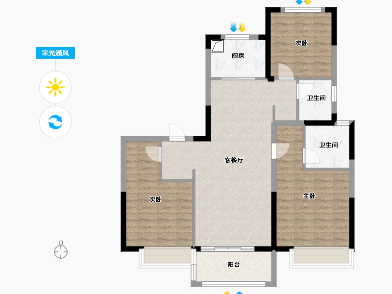 山东省-济南市-中博谦山-94.40-户型库-采光通风