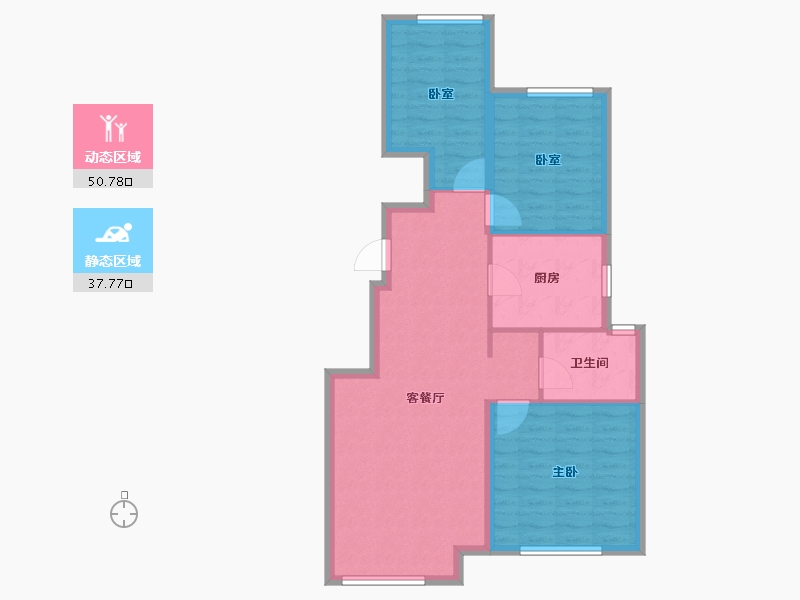 辽宁省-大连市-中海公园上城-80.00-户型库-动静分区